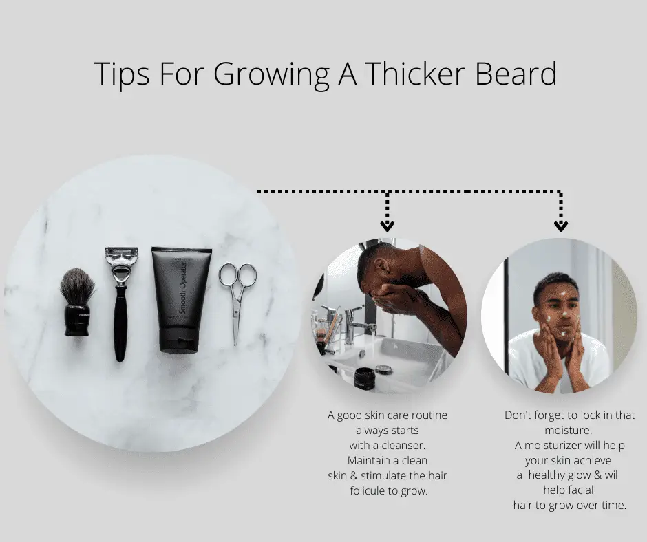 step by step guide for a skin care routine for men for a thicker beard